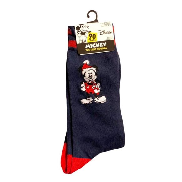 Mickey Mouse Santa Christmas Disney Novelty Socks Gift Shoe Size 6-12 NWT - Picture 1 of 3